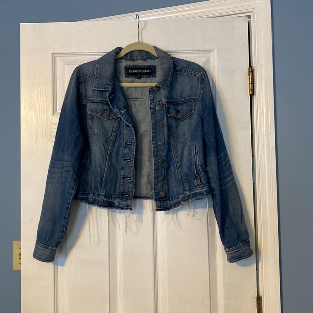 Express womens jean jacket; size large